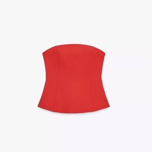 Zara Red Strapless Top